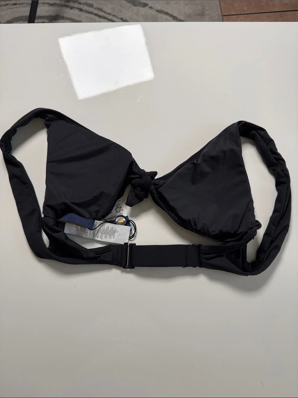 Polo by Ralph Lauren Black Bikini Top with Front Knot